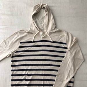 J.Crew nautical theme striped pullover hoodie  XL